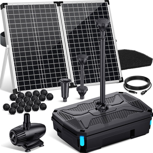 55 W Solar-Teichfilter- und Springbrunnen-Set – 580 GPH (390) 
