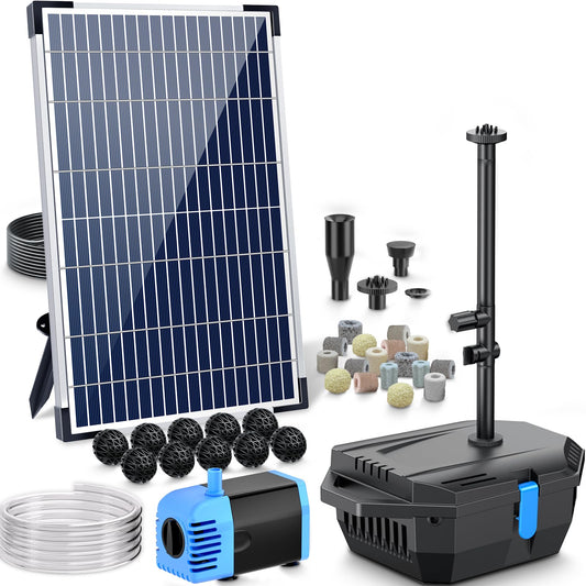 12 W Solar-Teichfilter- und Springbrunnen-Set – 160 GPH 