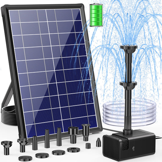 Schwimmende Solar-Springbrunnenpumpe, 8 W, 3000 mAh Akku, 80 GPH