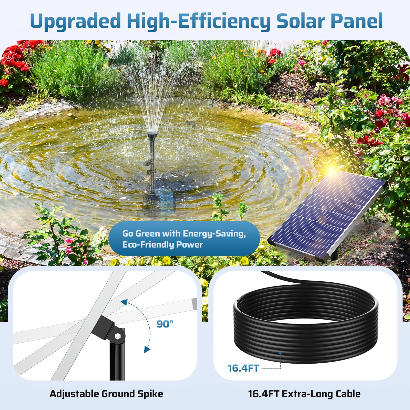 10W 120GPH Solar-Springbrunnenpumpe 