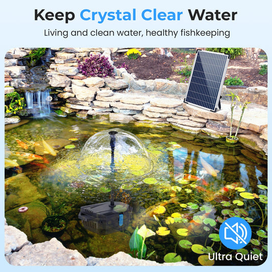 12 W Solar-Teichfilter- und Springbrunnen-Set – 160 GPH 