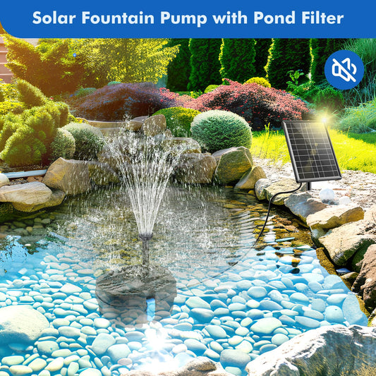 8-W-Solar-Springbrunnenpumpe und Teichfilter 