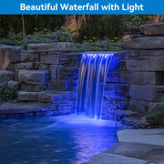 40 W 660 GPH Wasserpumpe mit Teich-Wasserfall-Box (LED-Licht) 