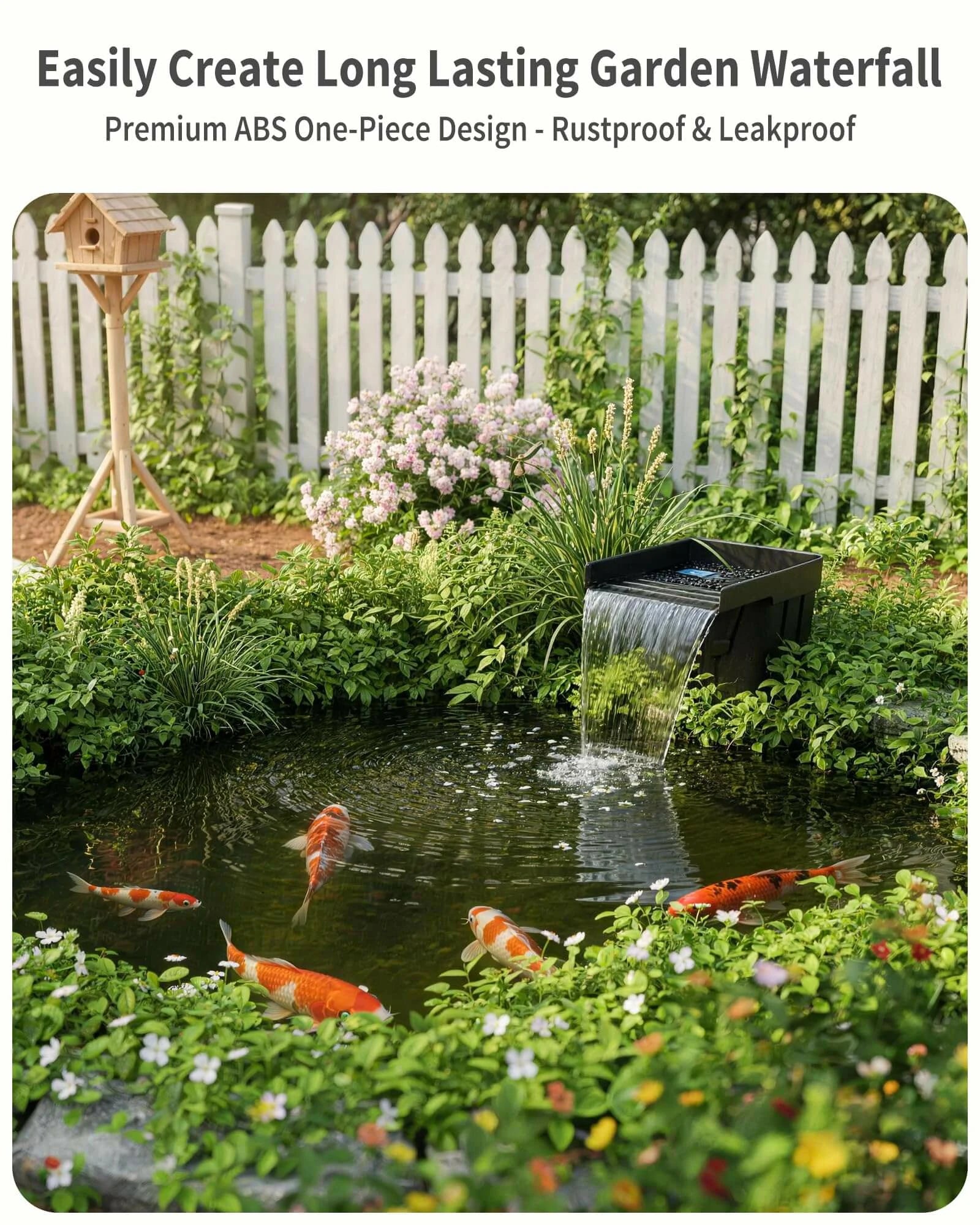 P510X 100W 1200GPH Solar Waterfall Pump with 12.6"x15" Spillway