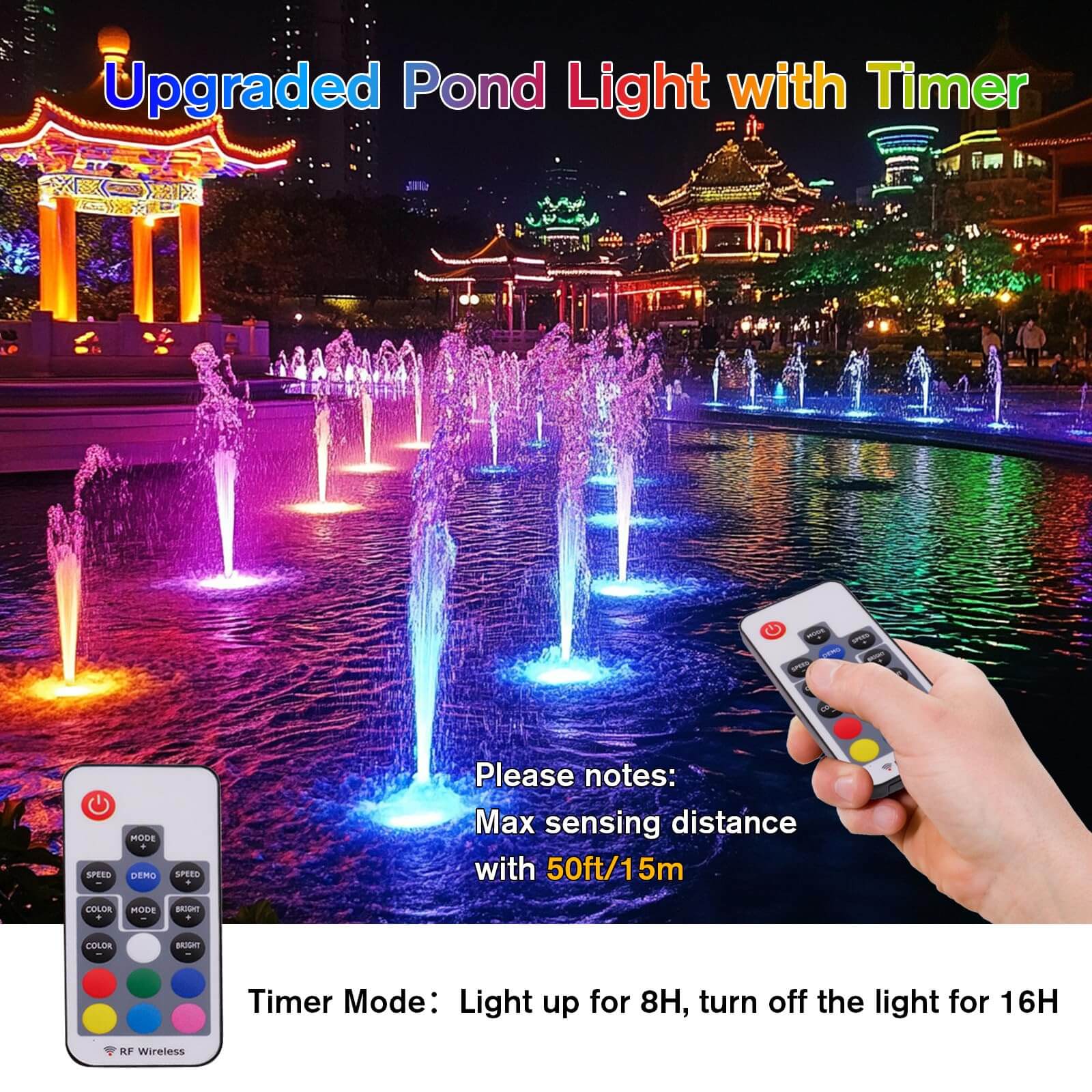 4-Head Colored Underwater Electric Pond Lights