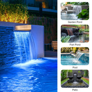 40 W 660 GPH Wasserpumpe mit Teich-Wasserfall-Box (LED-Licht) 