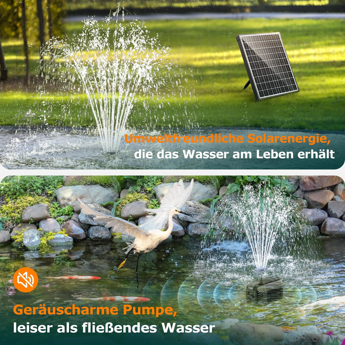 20W Solar-Springbrunnenpumpe, 1000 l/h