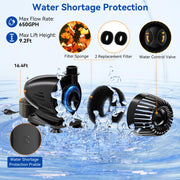 70 W 580 GPH Solarwasserpumpe mit Teich-Wasserfall-Box 