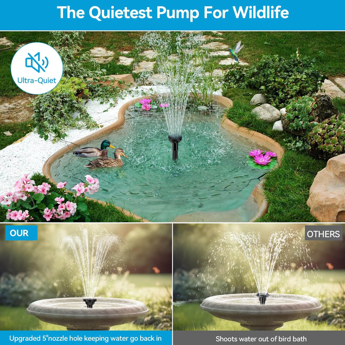 solar bird bath fountain pump,solar fountain pump with battery backup,solar powered fountain pump with battery backup