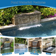 80 W 1200 GPH Wasserfallpumpe und 24 Zoll Teich-Wasserfall-Überlauf 