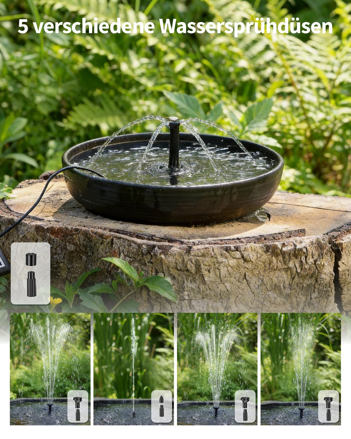 4W Solar-Teichfilter mit Springbrunnen