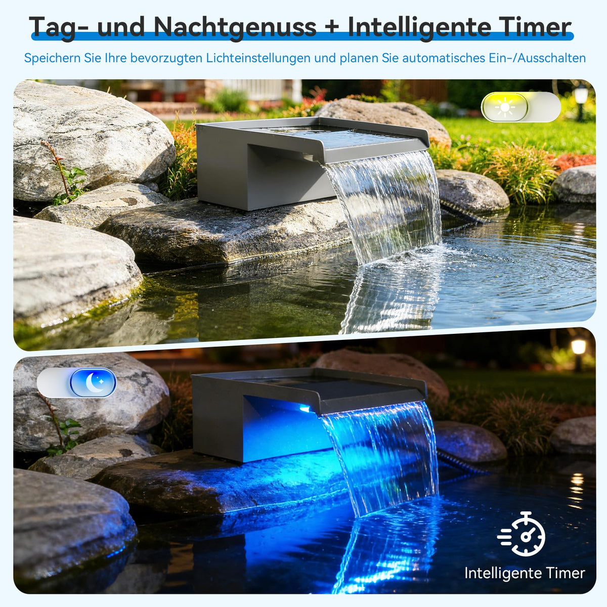 30 cm Wasserfall Set für Teiche mit 3-stufigem Filtersystem