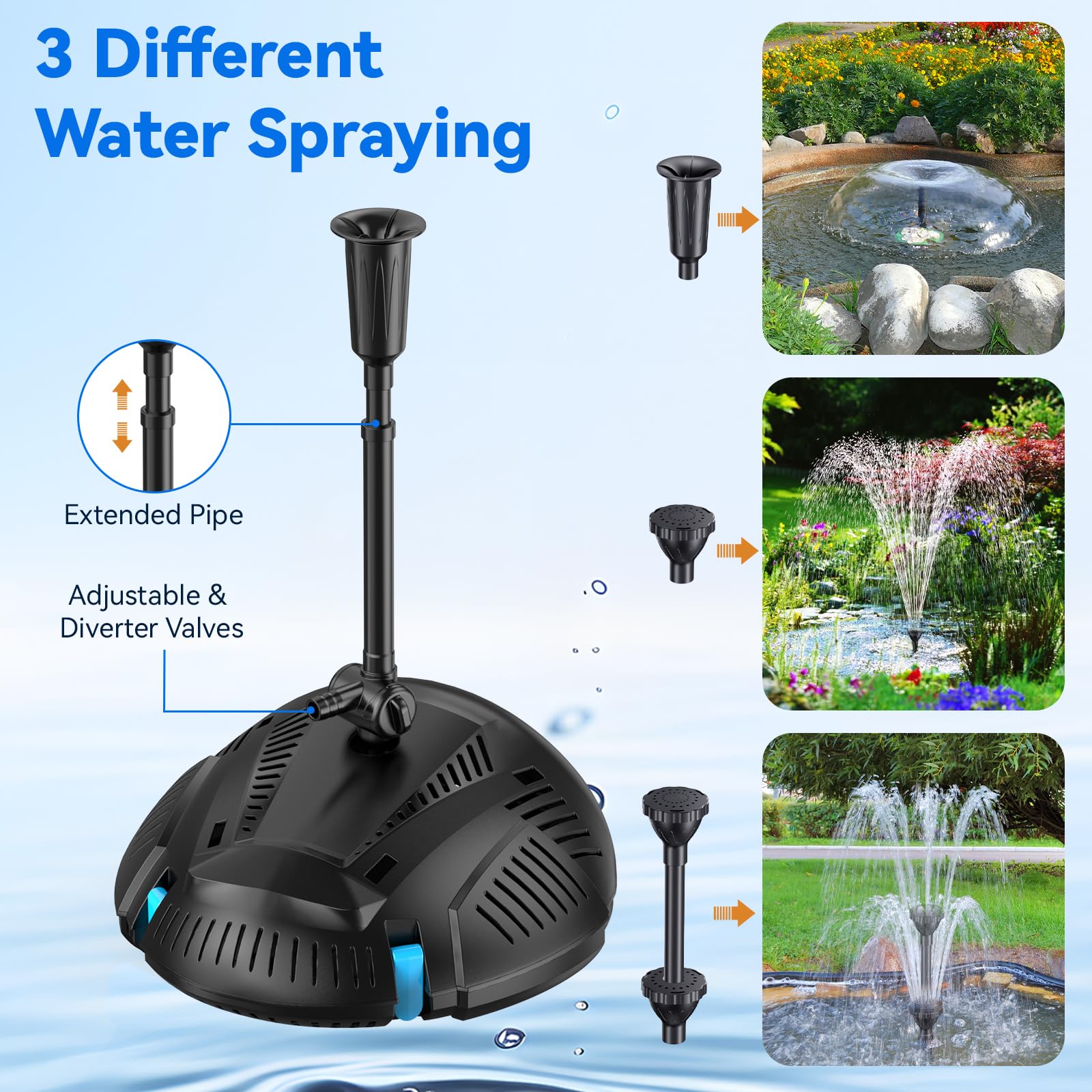 P37030 70W 680GPH Solar-Teichfilterbrunnen 