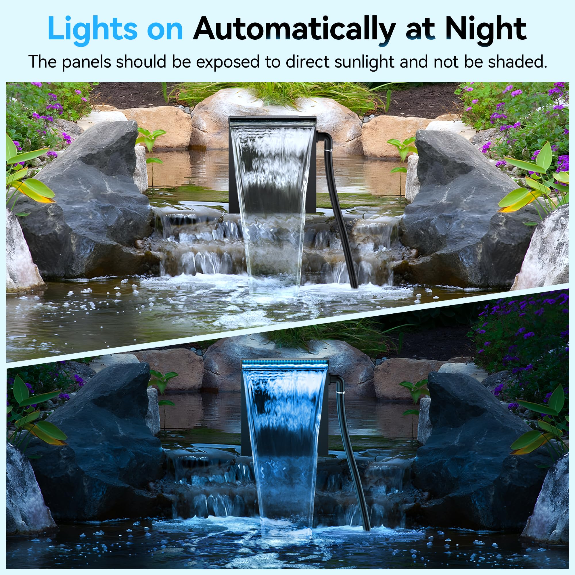 8" LED-Lichtleiste aus Metall im Wasserfall-Design 