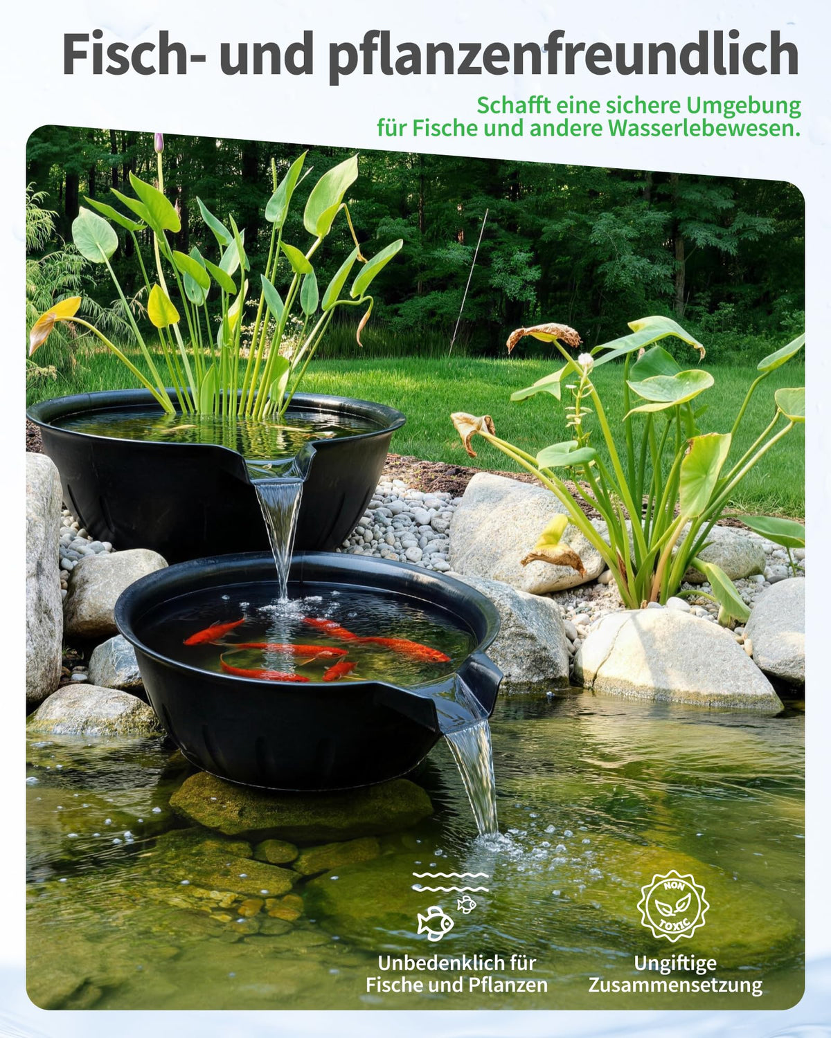 Überlaufschale & Becken Brunnen Set