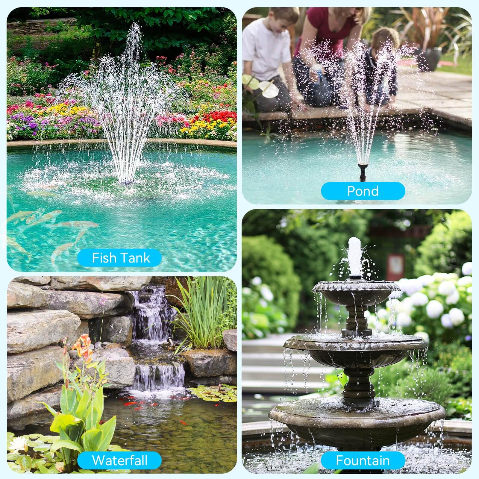 P3253 25W 320GPH Solar Pond Filter Fountain