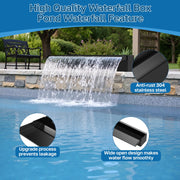 80 W 1200 GPH Wasserfallpumpe und 24 Zoll Teich-Wasserfall-Überlauf 