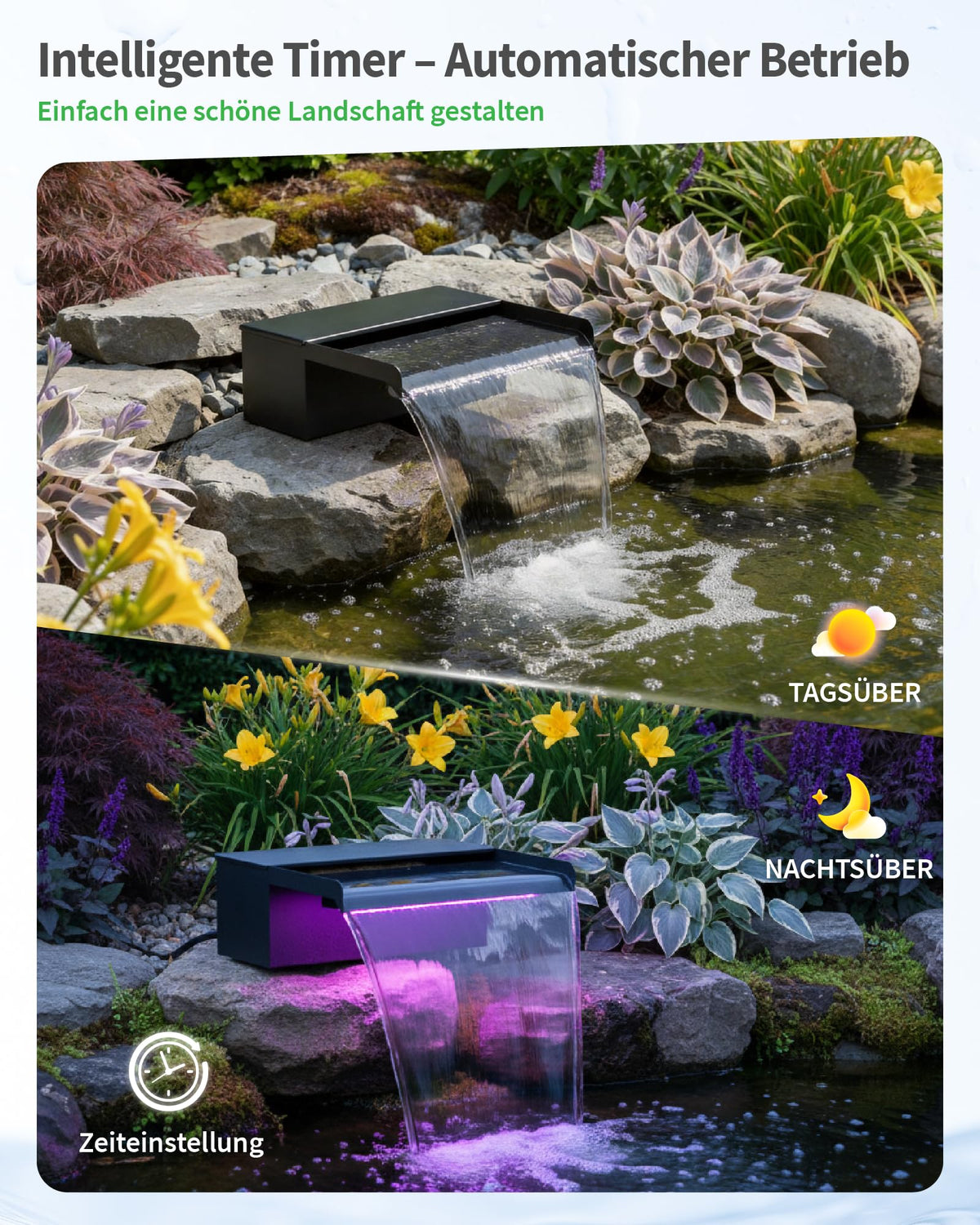 30 cm breiter Teich Wasserfall für Gartenteich