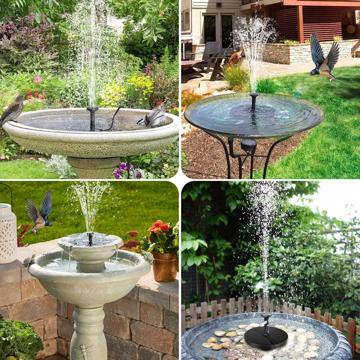 6W Solarspringbrunnen außen 200 l/h für Vogeltränke Garten