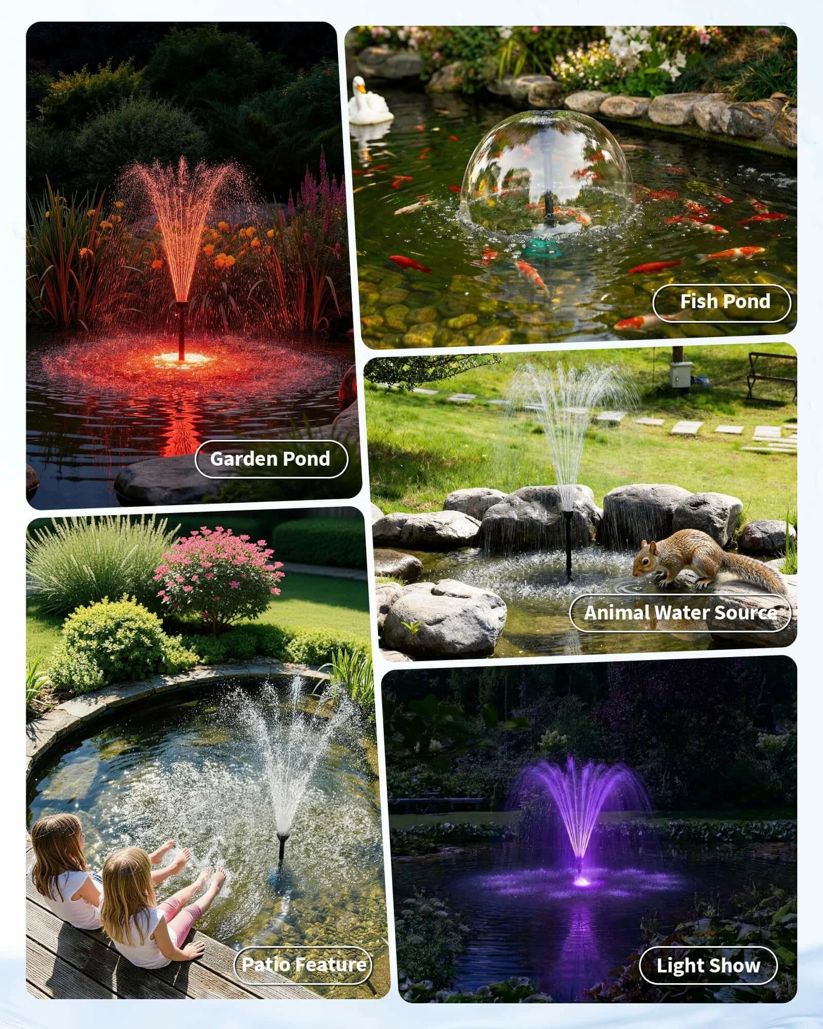 40W 660GPH Water Pump with LED Light