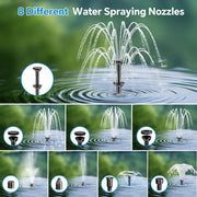 8-W-Solar-Springbrunnenpumpe und Teichfilter mit 3000-mAh-Batterie-Backup 