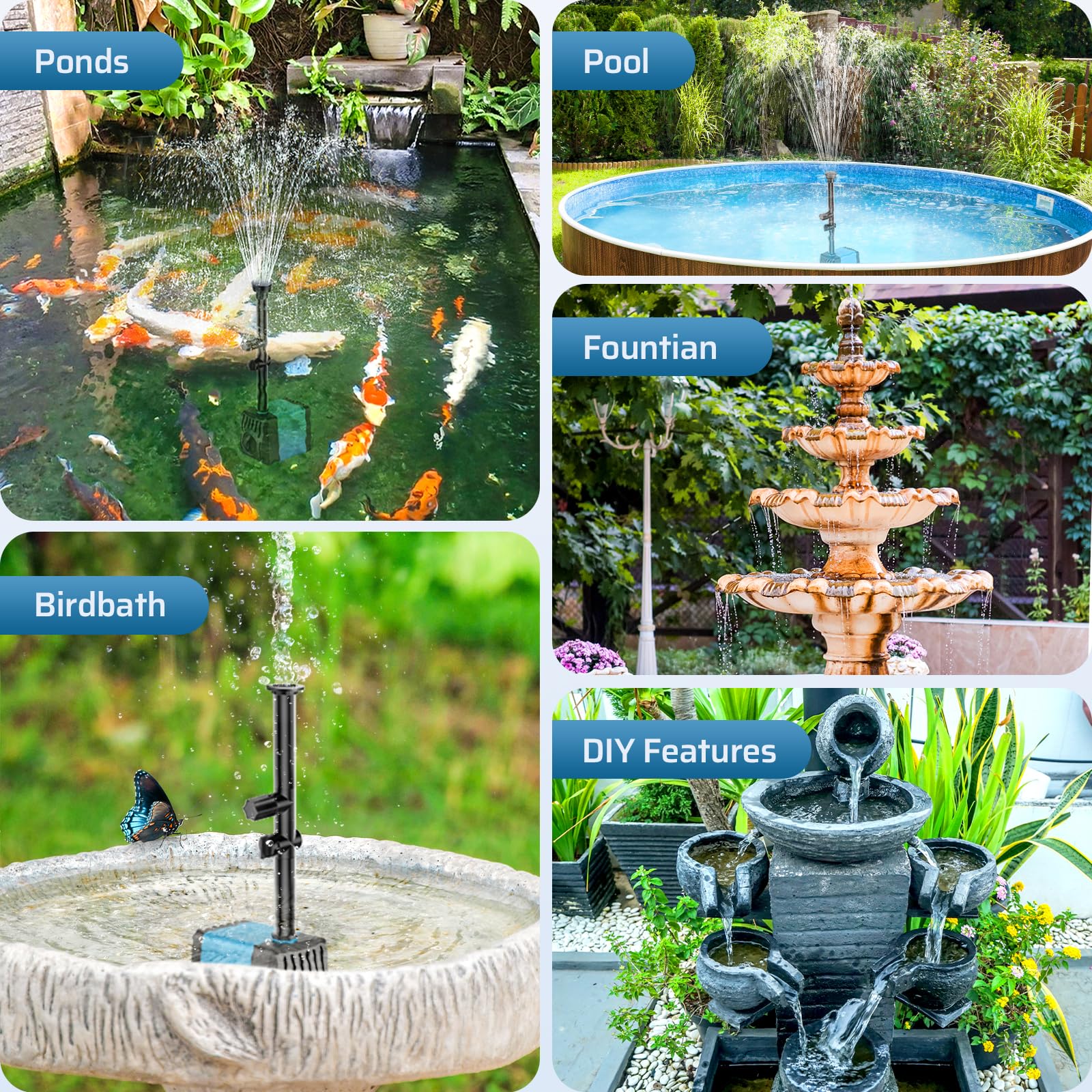 10W 120GPH Solar-Springbrunnenpumpe 