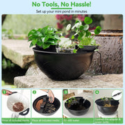 Mini-Wassergarten-Teich-Set mit Wasserfall und LED-Beleuchtung