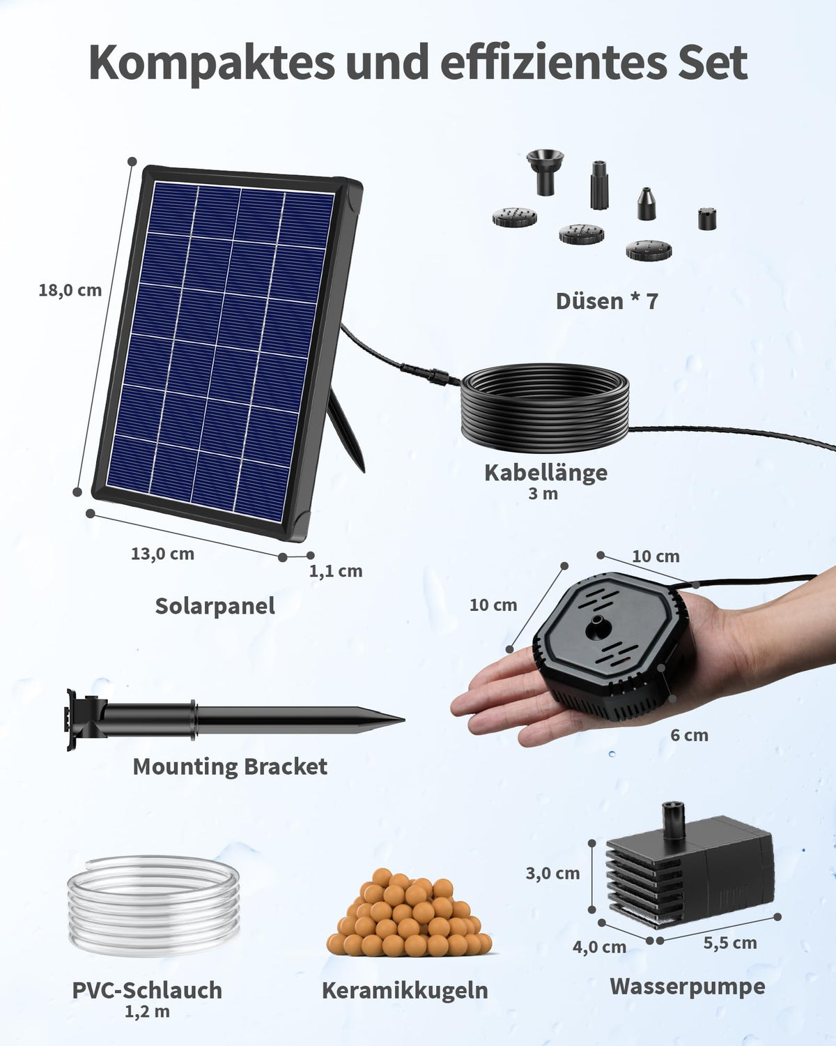 4W Solar-Teichfilter mit Springbrunnen