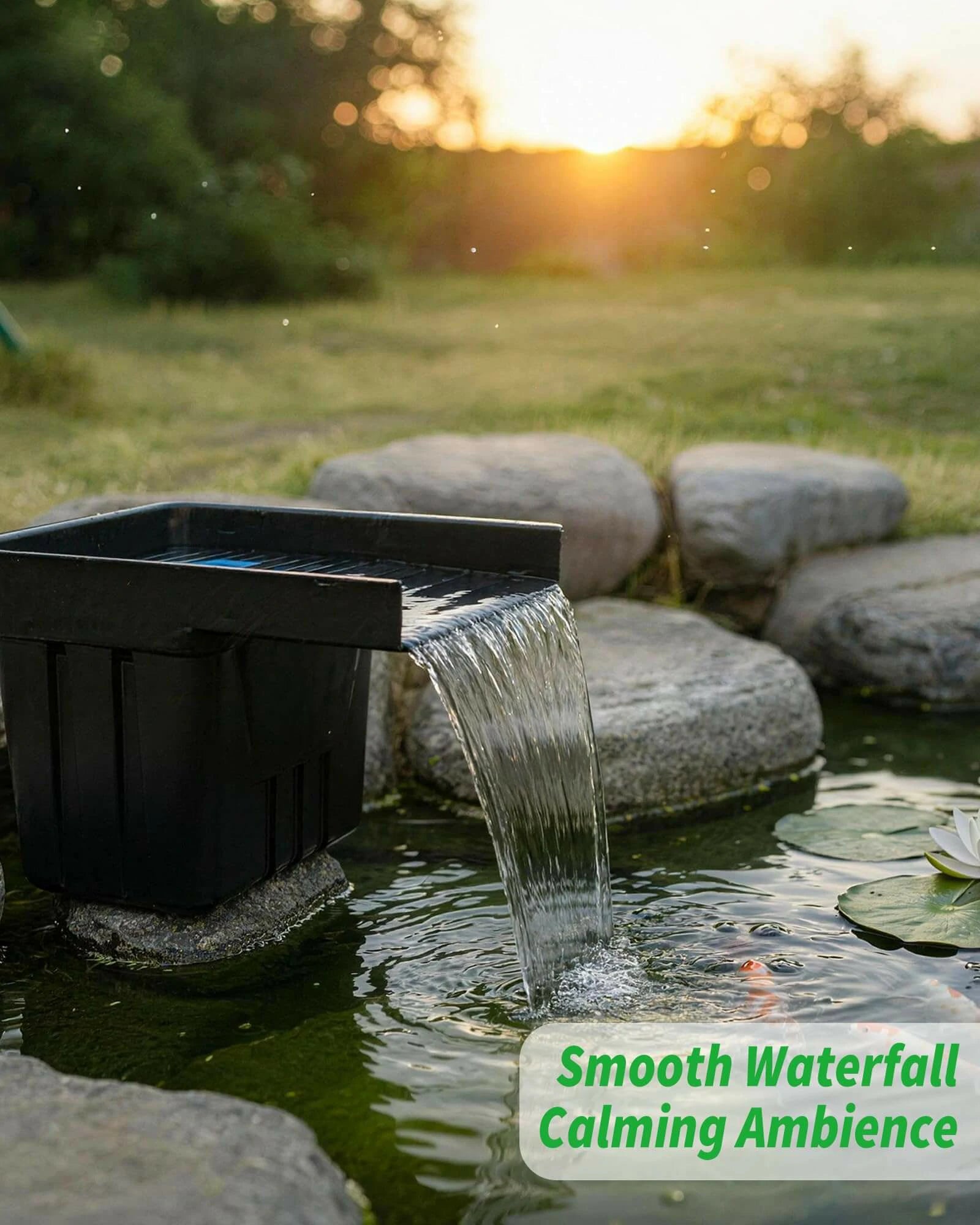 P510X 100W 1200GPH Solar Waterfall Pump with 12.6"x15" Spillway