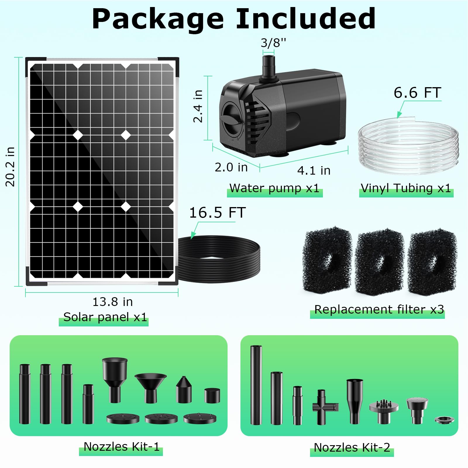 45W 340GPH Solar-Wasserbrunnenpumpe 