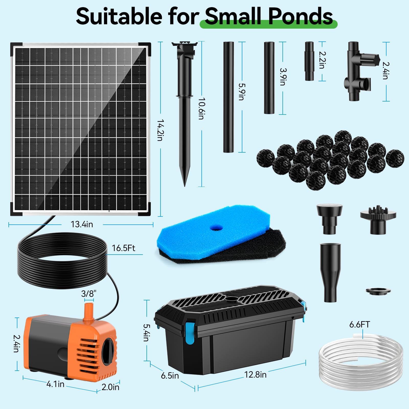 P3303 30W 320GPH Teichfilterbrunnen 