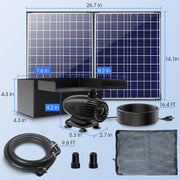 70 W 580 GPH Solarwasserpumpe mit Teich-Wasserfall-Box 