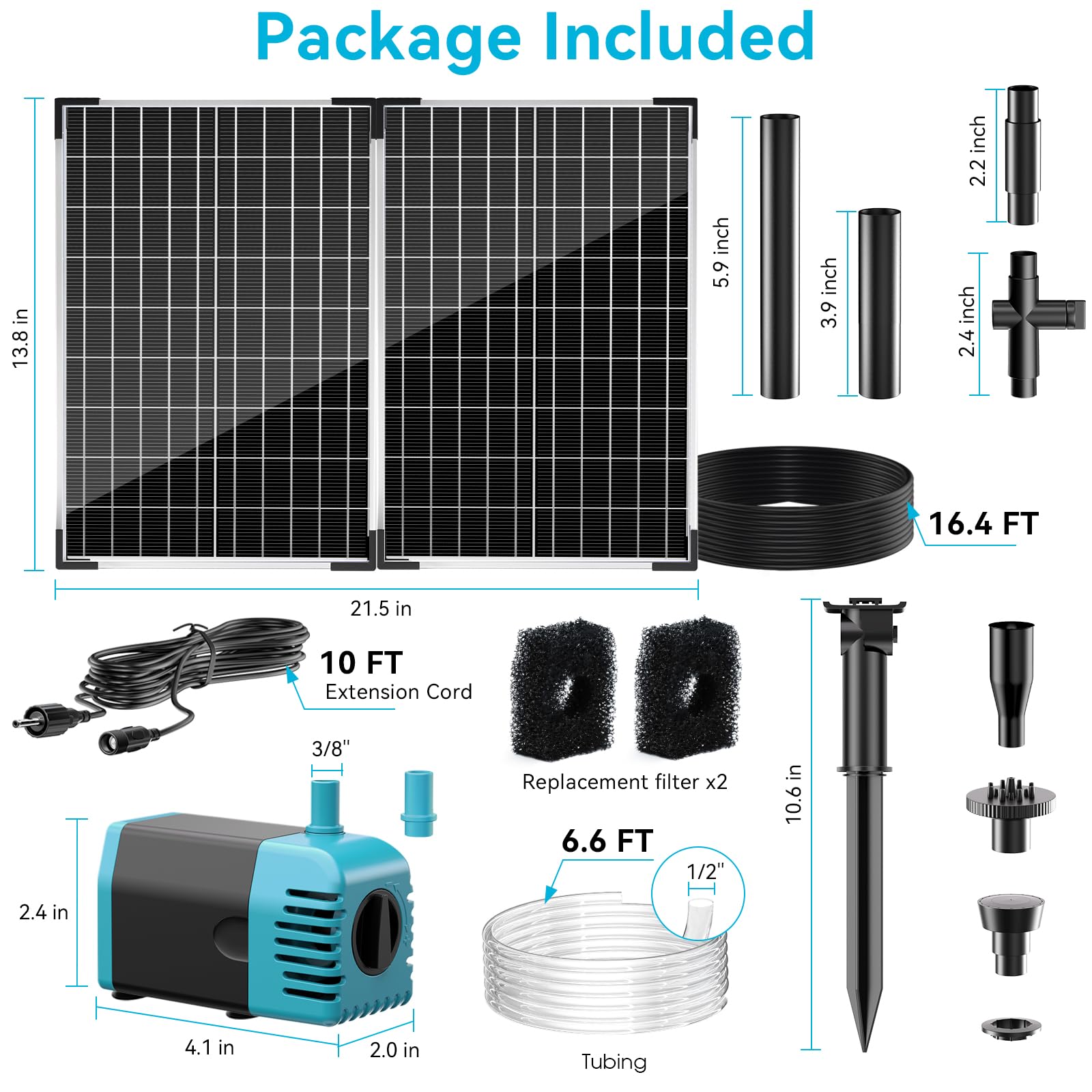 50W 360GPH Solar-Wasserbrunnenpumpe 