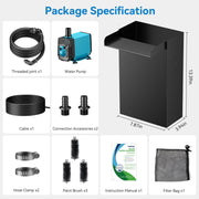40 W 660 GPH Wasserpumpe mit Teich-Wasserfall-Box (LED-Licht) 
