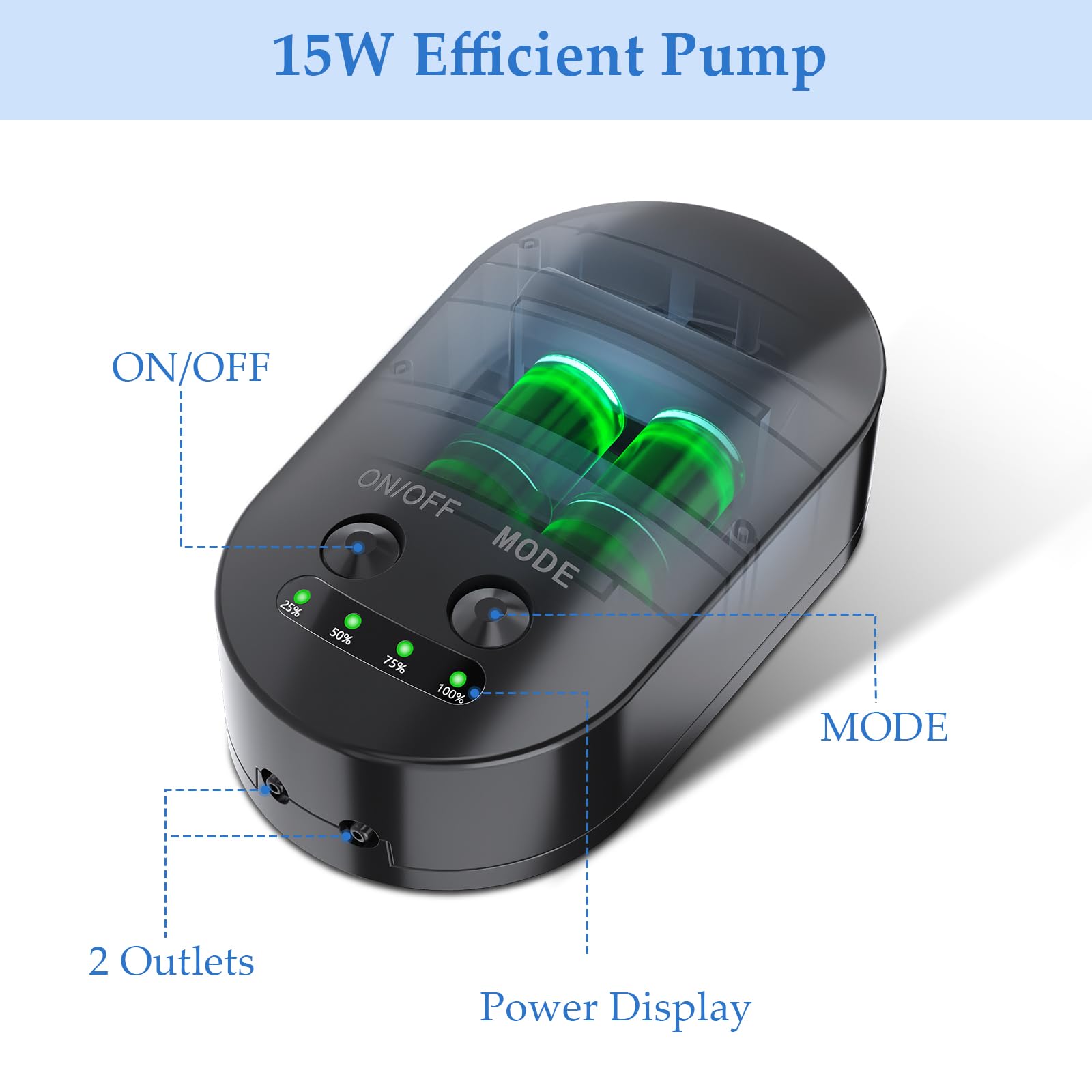 15-W-Solar-Teichbelüfter mit 4400-mAh-Akku 