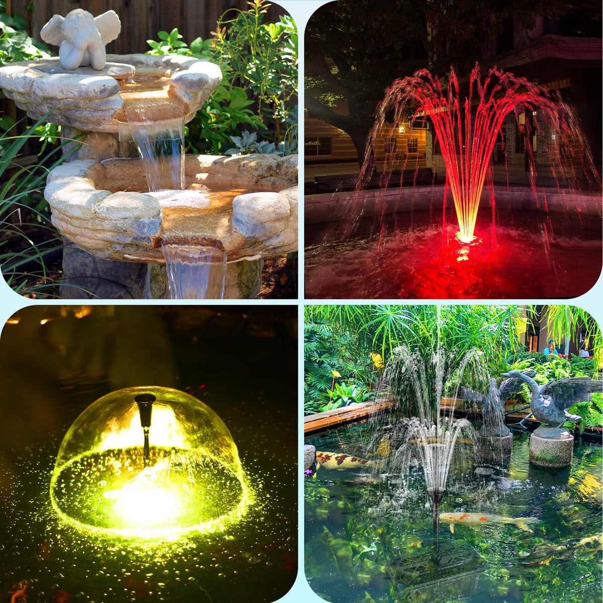 RGB Teichbrunnen- und Teichfilter-Set 2500 l/h (kabelgebunden)