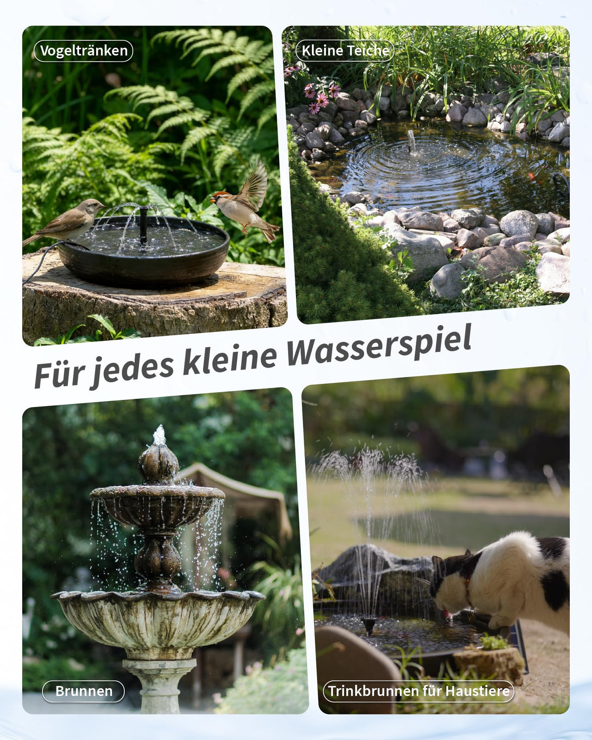 4W Solar-Teichfilter mit Springbrunnen