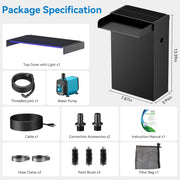 40 W 660 GPH Wasserpumpe mit Teich-Wasserfall-Box (LED-Licht) 