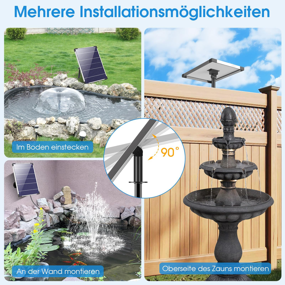 12W Solar-Springbrunnenpumpe, 600 l/h