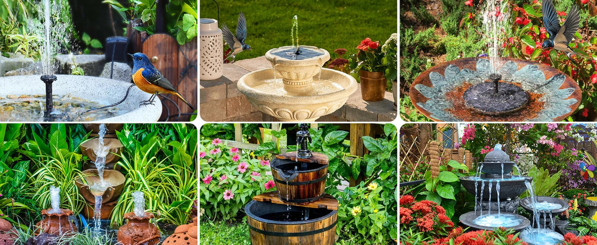 mini solar fountain for bird bath usage