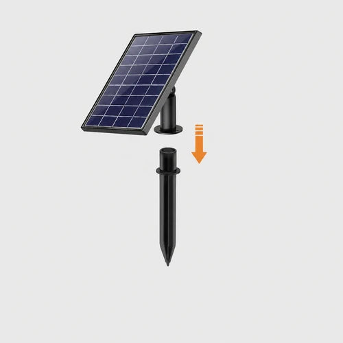 Schritt 1: Befestigen Sie den Erdspieß am Solarpanel.