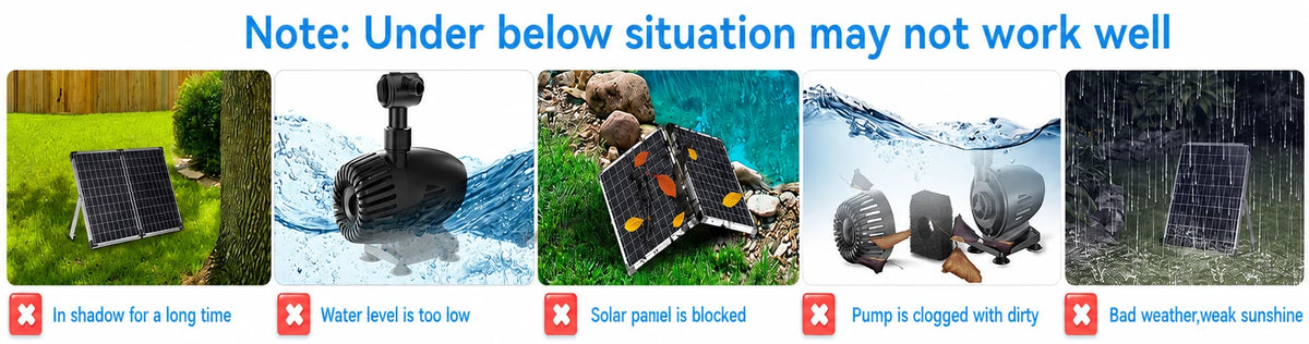 outdoor fountain pump solar troubleshoot