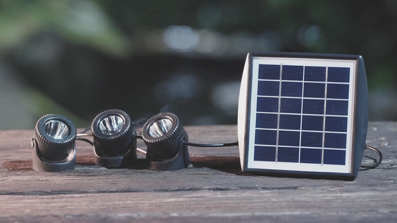 3-Head Colored Underwater Solar Pond Lights