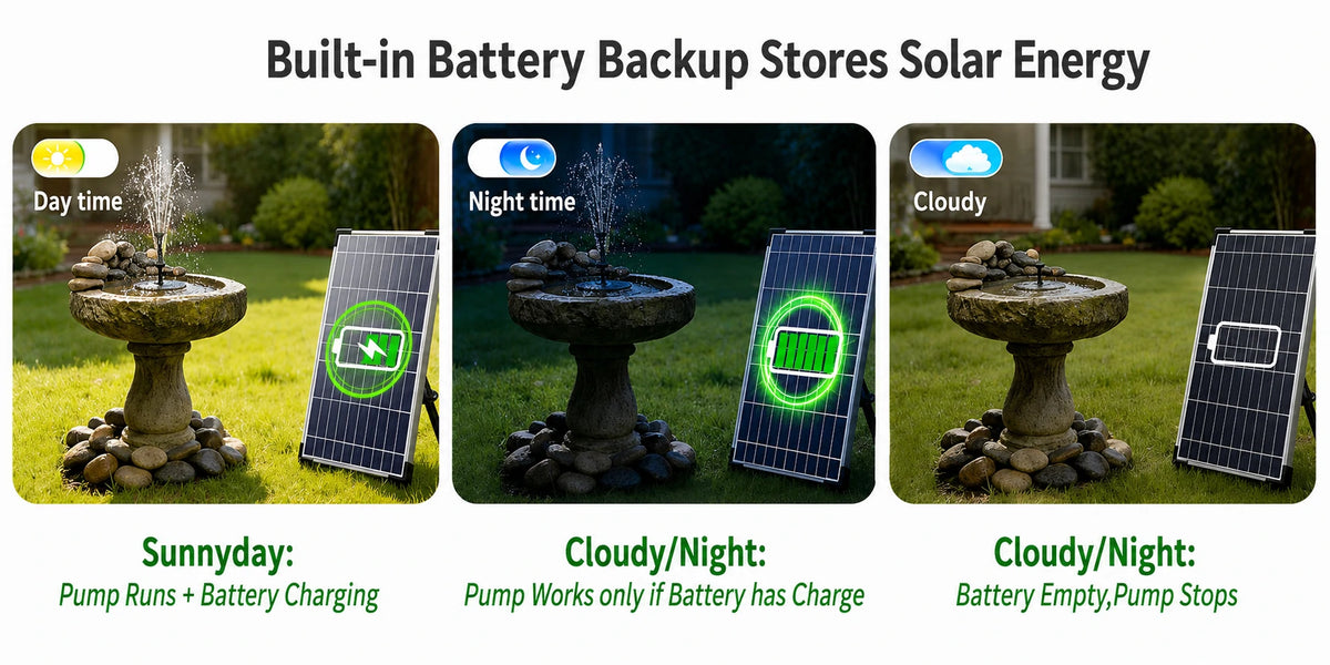 small solar powered water fountain energy
