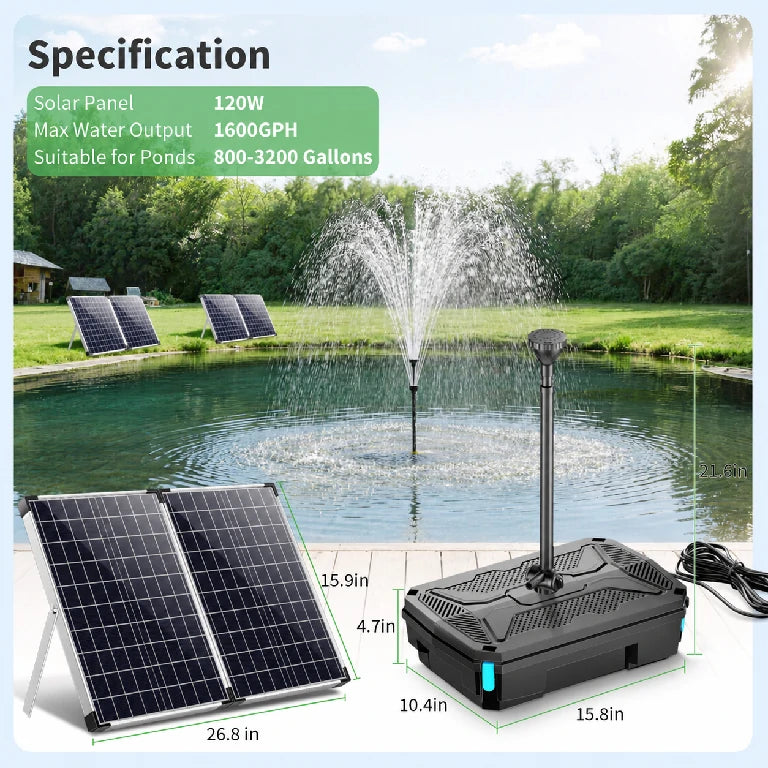 solar powered koi pond filter specification