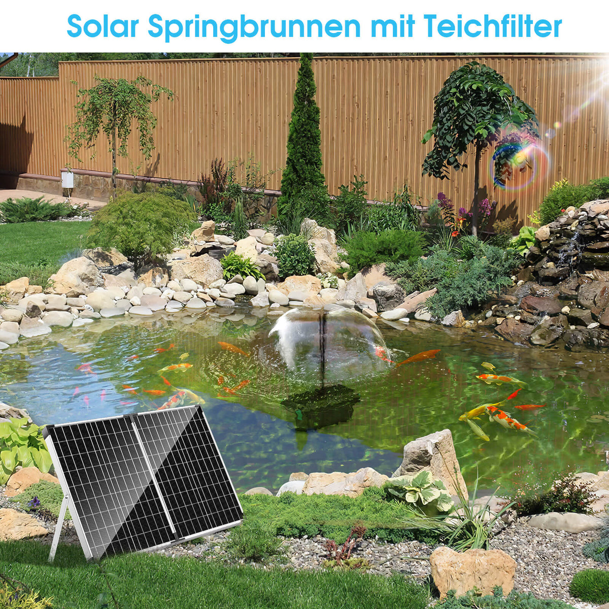 40W Solar-Teichfilter mit Springbrunnen, 1800 L/h