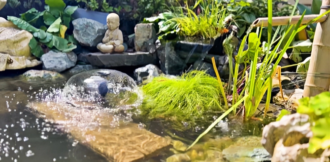 Backyard water feature example